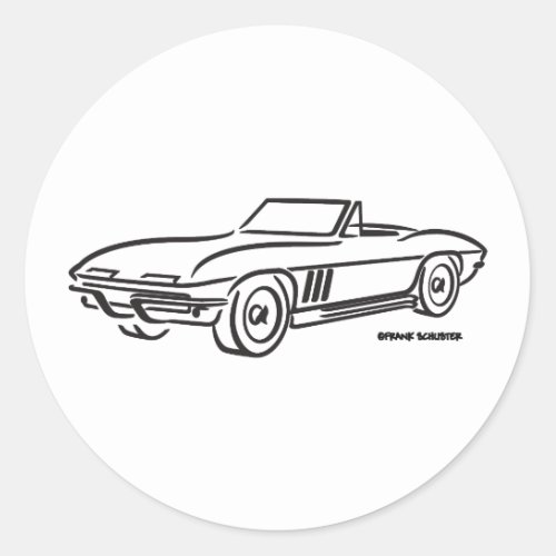 1966 Chevrolet Corvette Classic Round Sticker