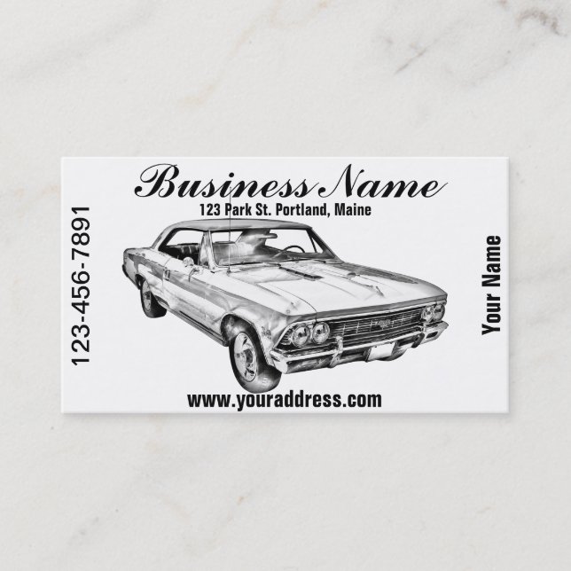 1966 Chevy Chevelle SS 396 Illustration Business Card (Front)