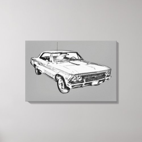 1966 Chevy Chevelle SS 396 Illustration Canvas Print