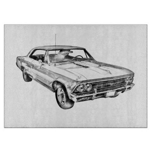 1966 Chevy Chevelle SS 396 Illustration Cutting Board