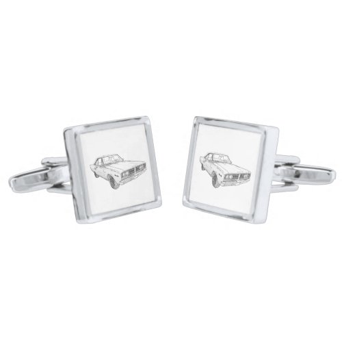 1966 Dodge Coronet Silver Cufflinks