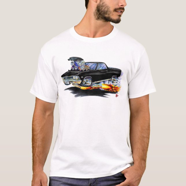 1966 El Camino Black Truck T-Shirt (Front)
