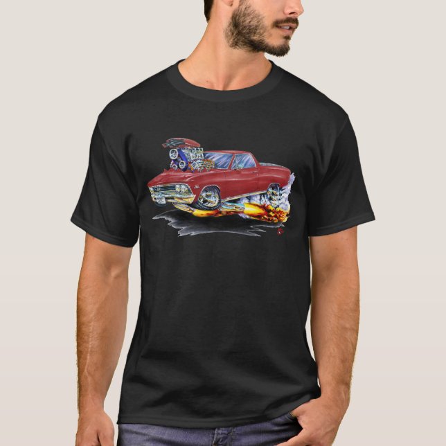 1966 El Camino Maroon Truck T-Shirt (Front)