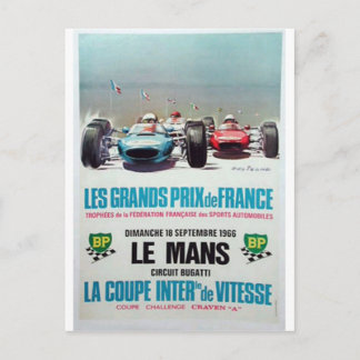 1966 lemans advertisement postcard