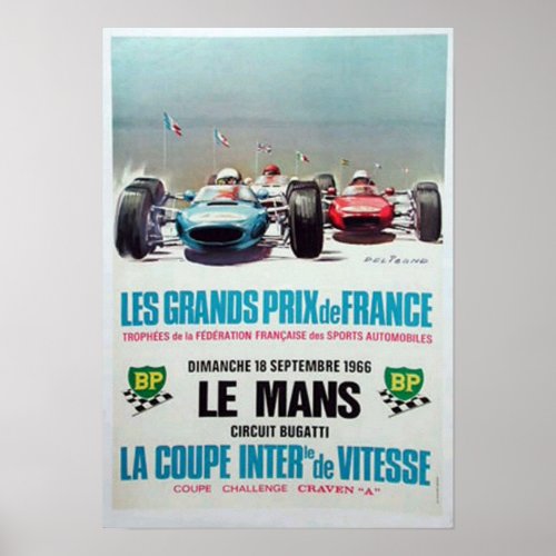 1966 lemans racing advertisement poster