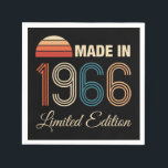 1966 Limited Edition 60th Birthday Napkins<br><div class="desc">A classic retro birthday gift idea for men and women celebrating a milestone age,  with a colorful vintage design.</div>