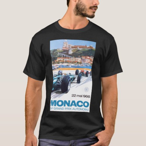 1966 MONACO Grand Prix Racing Poster Classic T_Shi T_Shirt