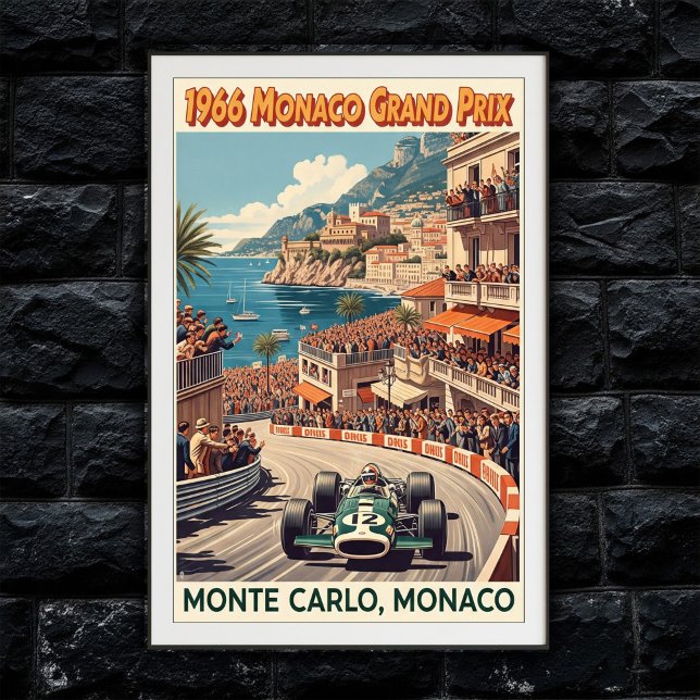 1966 Monaco Grand Prix Vintage Wall Poster (Creator Uploaded)