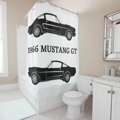 1966 Mustang GT Muscle Car Shower Curtain