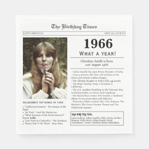 1966 Newspaper Birthday card Napkins