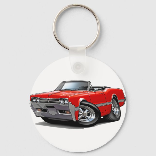 1966 Olds Cutlass Red Convertible Keychain (Front)