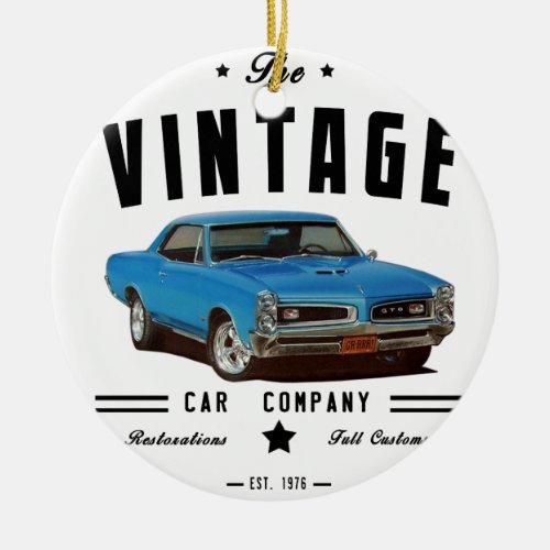 1966 Pontiac GTO Vintage Garage Ceramic Ornament
