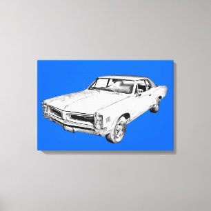 1966 Pontiac Lemans Car Illustration Canvas Print