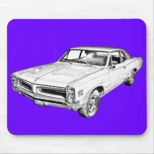 1966 Pontiac Lemans Car Illustration Mouse Pad