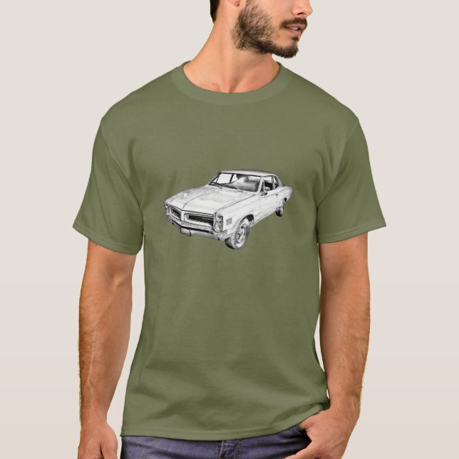 1966 Pontiac Lemans Car Illustration T-Shirt (Front)