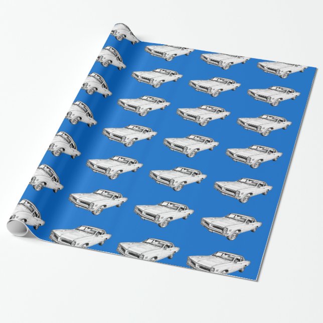 1966 Pontiac Lemans Car Illustration Wrapping Paper (Unrolled)