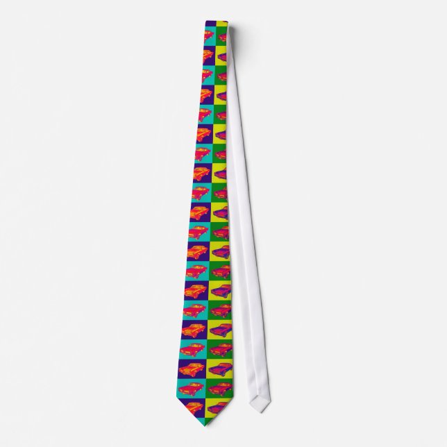 1966 Pontiac Lemans Car Pop Art Neck Tie (Front)