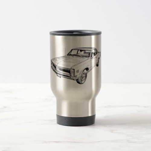 1966 Pontiac Lemans Muscle Car Illustration Travel Mug