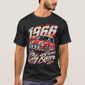 1966 Red British Compact Classic Rally Racing Car  T-Shirt