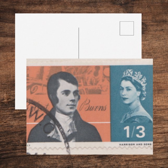 1966 Robert Burns Postage Stamp | Antique Literary Postcard (G.P.O. Commemorative Cover Robert Burns 1759-1796 Vintage Royal Mail Postage Stamp. Poetcore)