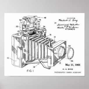 1966 Vintage Camera Patent Art Drawing Print