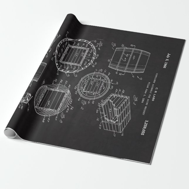 1966 Whiskey Container Wrapping Paper (Unrolled)