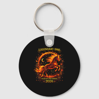 1966 Year Fire Horse 60th Keychain