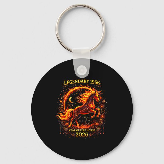 1966 Year Fire Horse 60th Keychain (Front)