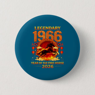 1966 Year Of The Fire Horse 60th Birthday Chinese  Button