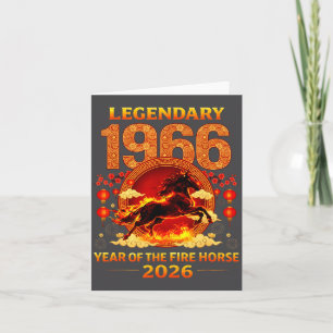 1966 Year Of The Fire Horse 60th Birthday Chinese Card