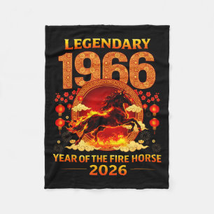 1966 Year Of The Fire Horse 60th Birthday Chinese  Fleece Blanket