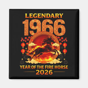 1966 Year Of The Fire Horse 60th Birthday Chinese Magnet
