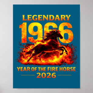 1966 Year Of The Fire Horse 60th Birthday Chinese Poster