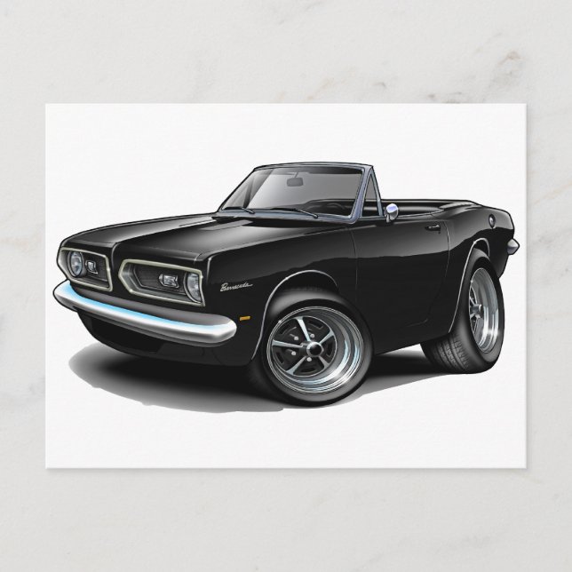 1967-69 Barracuda Black Convertible Postcard (Front)