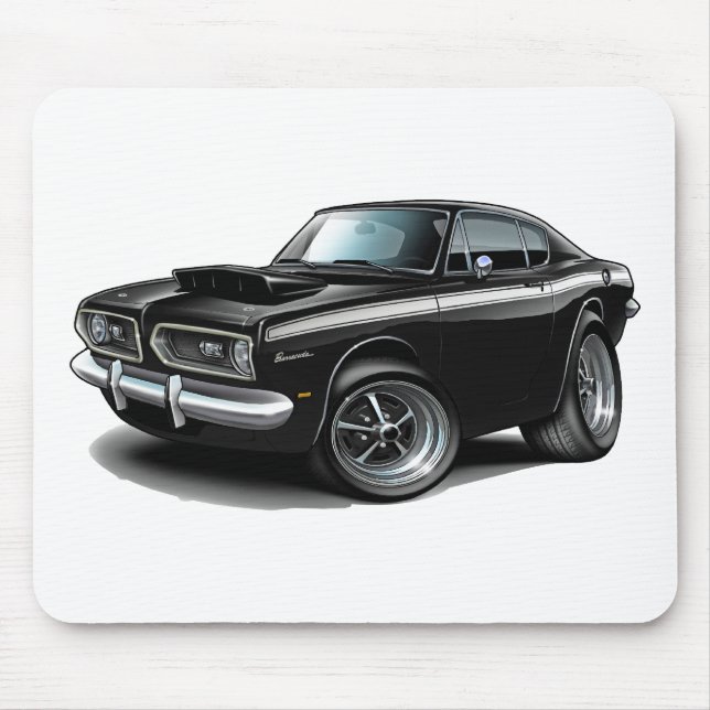 1967-69 Barracuda Black-White Car Mouse Pad (Front)