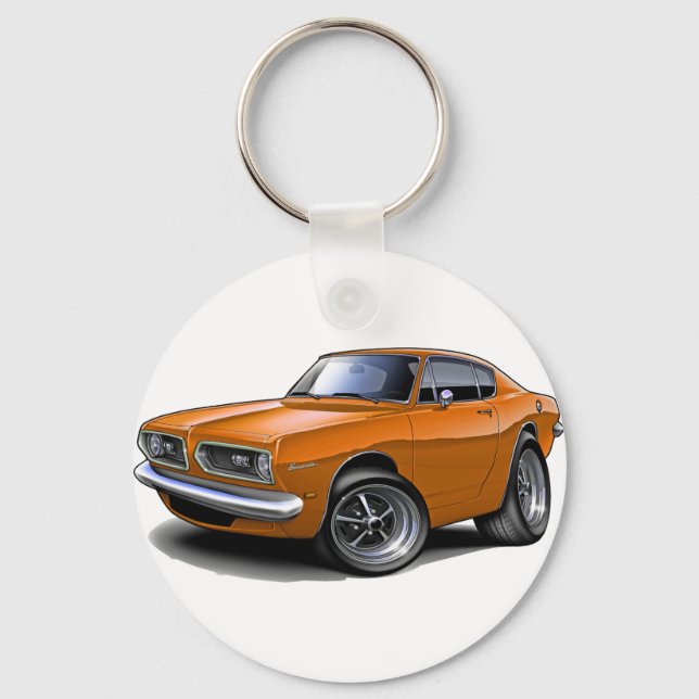 1967-69 Barracuda Orange Car Keychain (Front)
