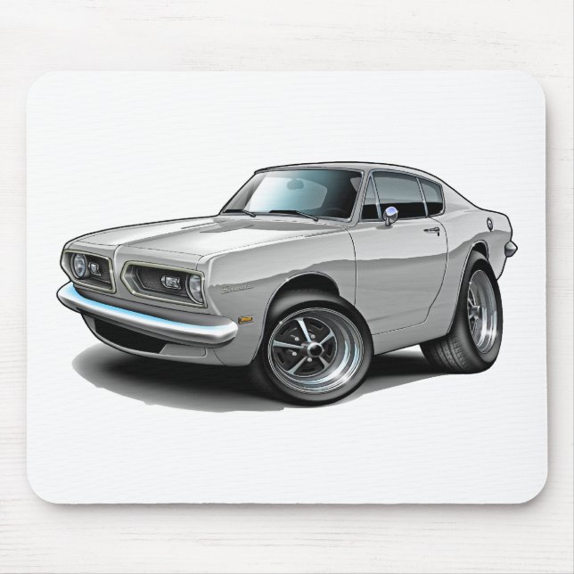 1967-69 Barracuda White Car Mouse Pad (Front)