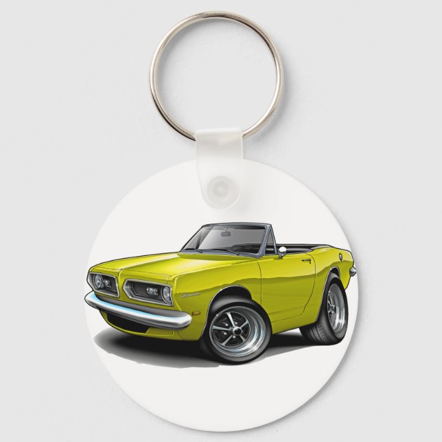 1967-69 Barracuda Yellow Convertible Keychain (Front)