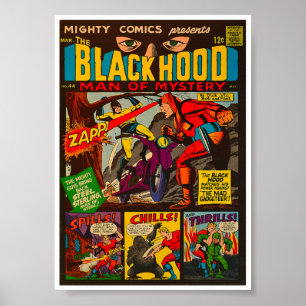 1967! BLACK HOOD COMIC BOOK COVER POSTER