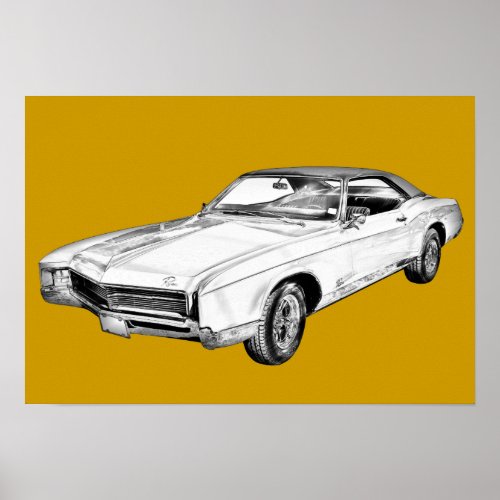 1967 Buick Riviera Illustration Poster