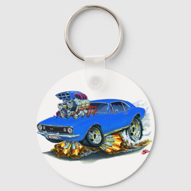 1967 Camaro SS Blue Car Keychain (Front)