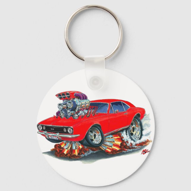1967 Camaro SS Red Car Keychain (Front)
