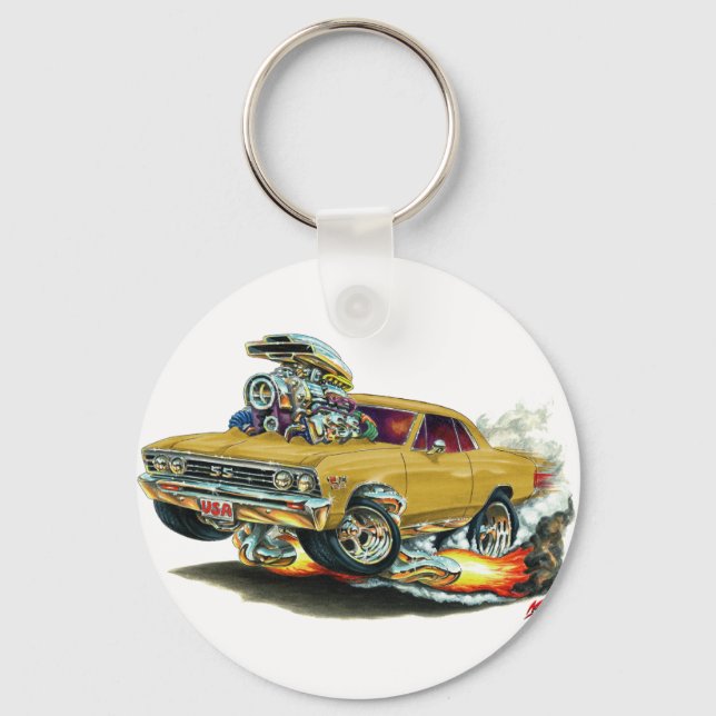 1967 Chevelle Gold Car Keychain (Front)