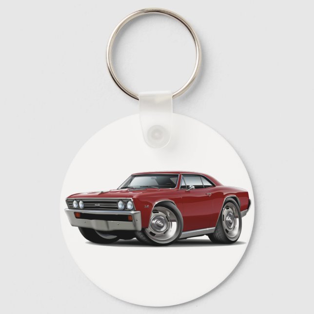 1967 Chevelle Maroon Car Keychain (Front)