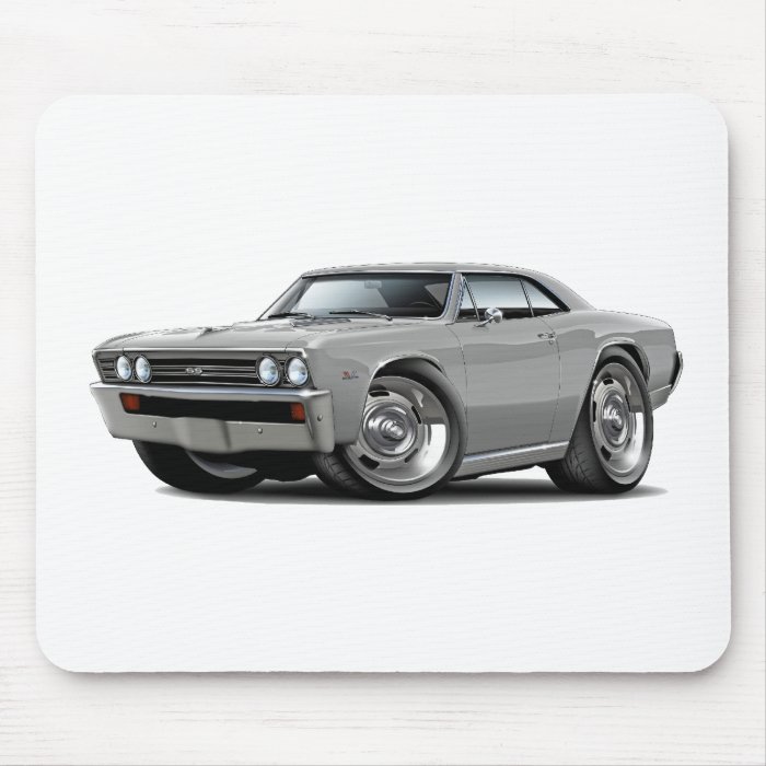 1967 Chevelle Silver Car Mouse Pads