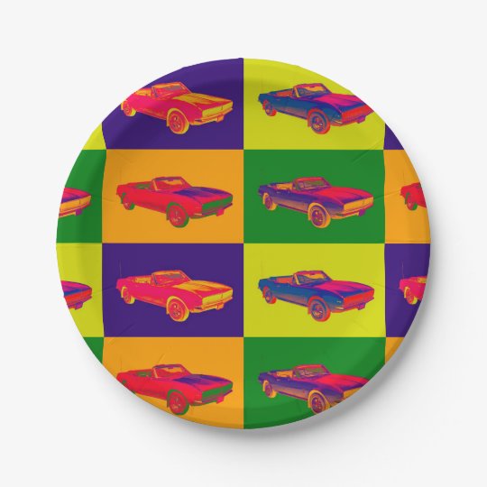 1967 Chevy Camaro RS Convertible Pop Art Paper Plate ...