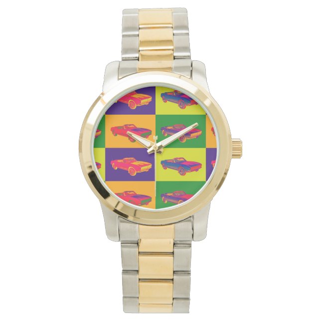 1967 Chevy Camaro RS Convertible Pop Art Watch (Front)
