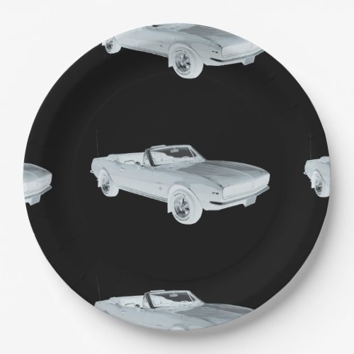 1967 Chevy Camaro RS Muscle Car Pop Art Paper Plates