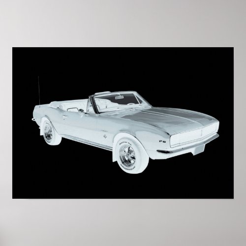 1967 Chevy Camaro RS Muscle Car Pop Art Poster
