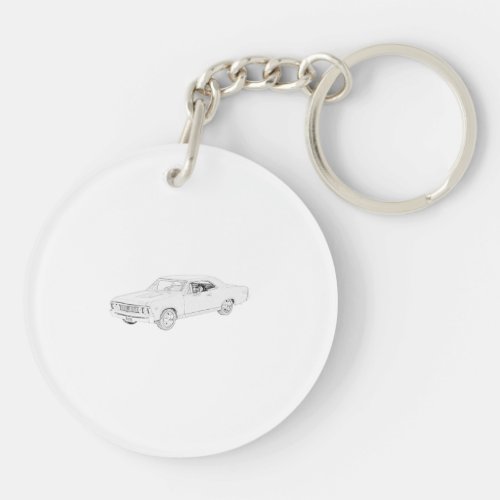 1967 Chevy Chevelle Black and White Acrylic Keychain